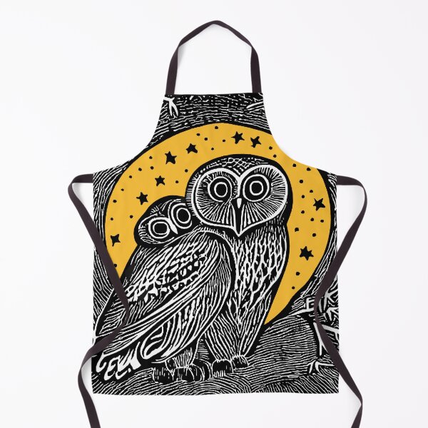 Item preview, Linocut Momma Owl in the Big Moon designed and sold by RDevane.