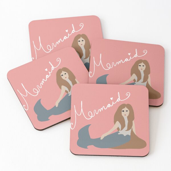 Item preview, Mermaid pink background designed and sold by Antique-Gifts.
