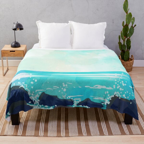 Item preview, Watercolor rocky shoreline designed and sold by Makanahele.