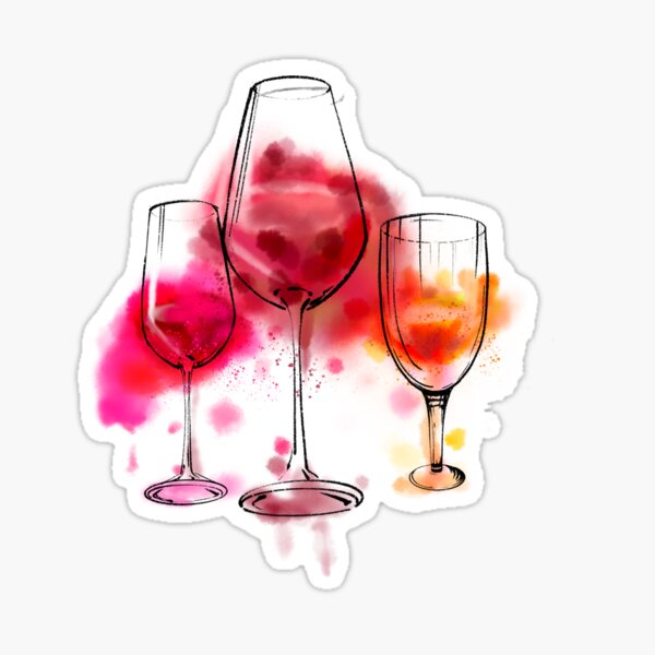 Stemless Red Wine Glass / Pinot Noir, Malbec, Merlot / Watercolor