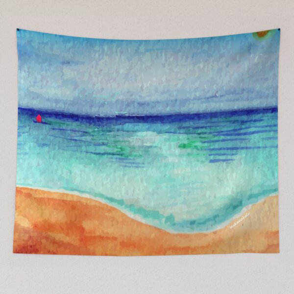 Item preview, Serene Watercolor Shoreline designed and sold by Makanahele.