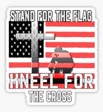 Stand For The Flag Kneel For The Cross Sticker
