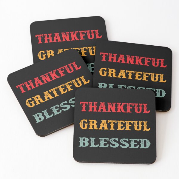 Item preview, Thankful Grateful Blessed - Vintage Retro Text designed and sold by Whimsical  Thinker.