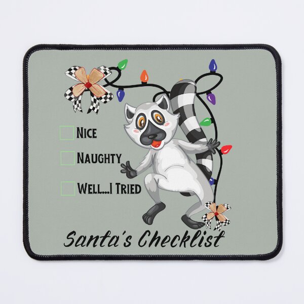 Item preview, Santa's Checklist Nice, Naughty and Well I Tried Christmas Design for Kids and Adults designed and sold by tranquilbeach.