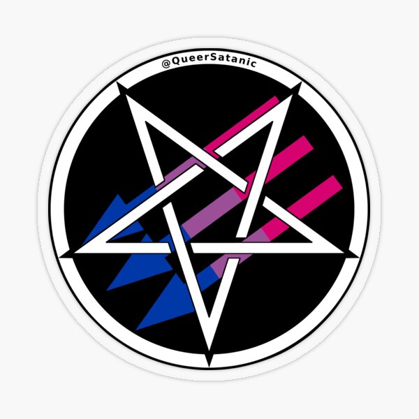 Satanic Antifascism - Bi Pride Transparent Sticker