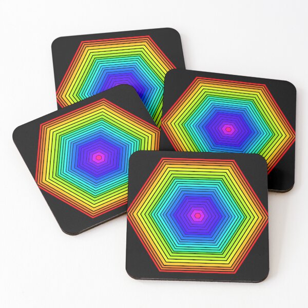 Item preview, Hexagon of many colors designed and sold by SnarkyTeesMugs.