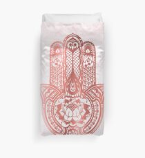 Rose Gold Hamsa Duvet Cover