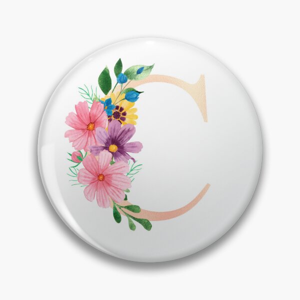 Item preview, Rose Gold Blooming Watercolor Floral Initial Letter C designed and sold by redbubbleart18.