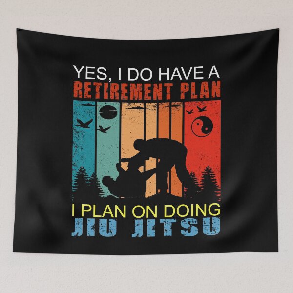 Item preview, Yes I Have A Retirement Plan. I Plan On Doing Jiu Jitsu! Vintage Sunset / Retro Sunset Jiu Jitsu Design for a Jiu Jitsu / Jujitsu Lover designed and sold by TheKarateStore.