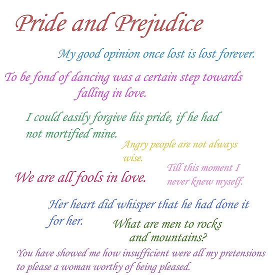 "Pride and Prejudice Quotes" Poster by GiantSquid1 | Redbubble