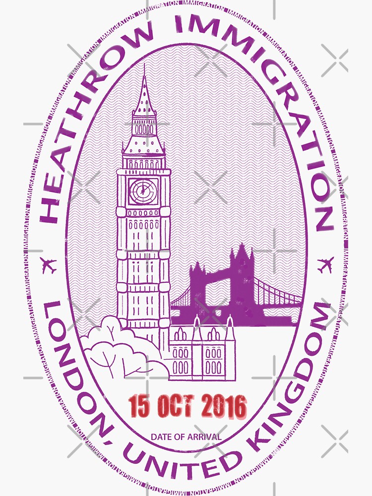 Passport Stamp London Sticker