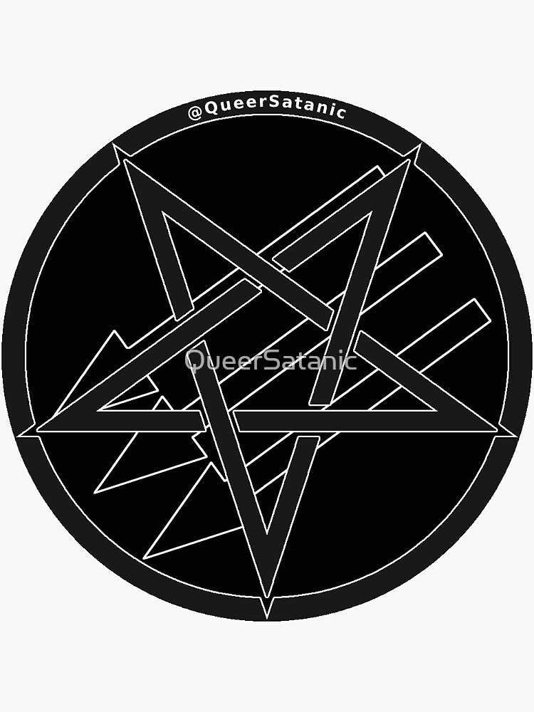 Thumbnail 3 of 3, Sticker, Satanic Antifascism - Black and Smoke designed and sold by QueerSatanic.