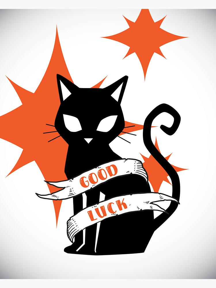 "Black Cat, Good Luck" Sticker for Sale by Stinkylinks Redbubble
