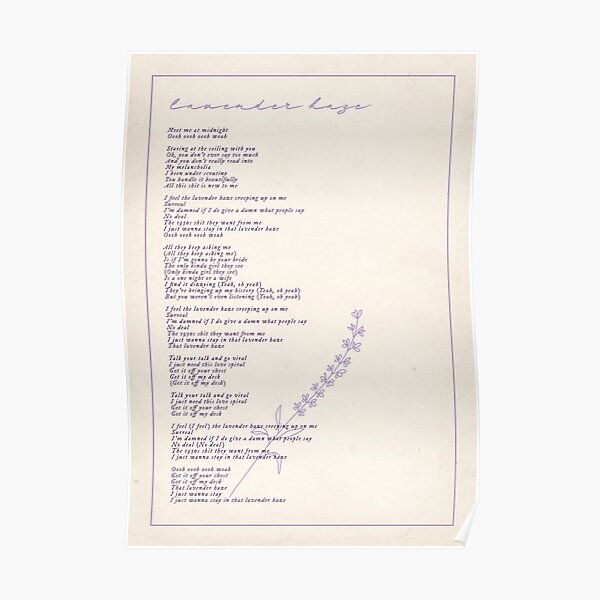 lavender haze lyric Poster
