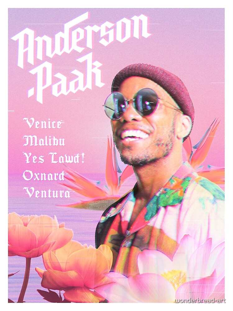 Discover Anderson .Paak Retro Pink Flower Poster Premium Matte Vertical Poster