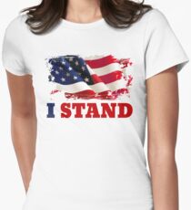 I Stand for the Flag | American Flag Women's Fitted T-Shirt
