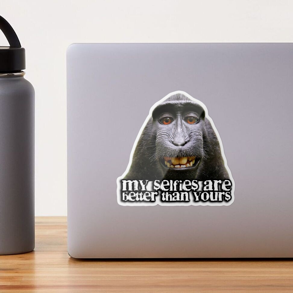 Monkey Selfie Square Sticker