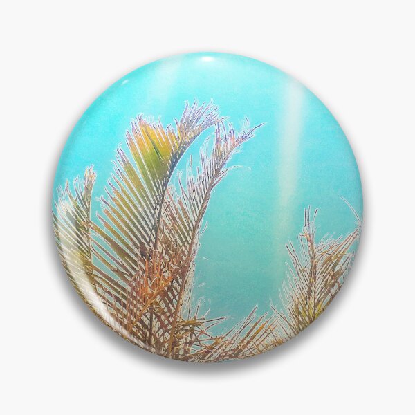 Item preview, Tropical Style Décor Palm Fronds and Turquoise Sky with Sun Streaks Tropicalcore designed and sold by Beachy.