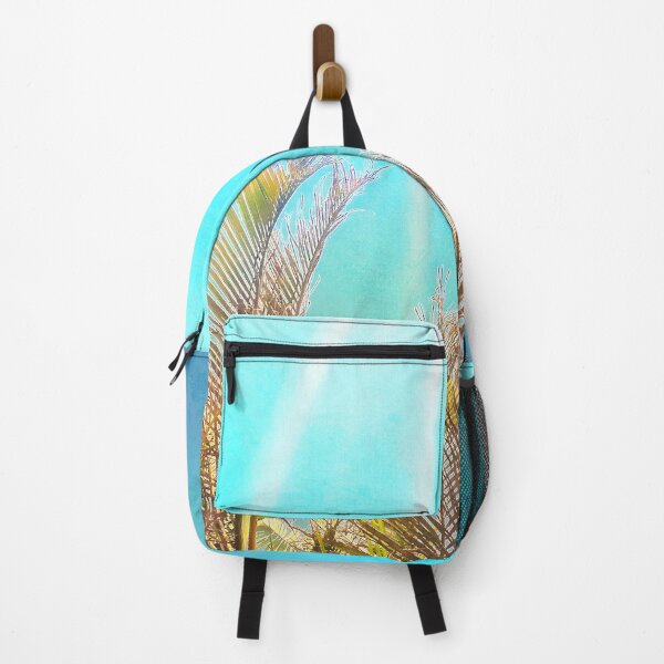Item preview, Tropical Style Décor Palm Fronds and Turquoise Sky with Sun Streaks Tropicalcore designed and sold by Beachy.