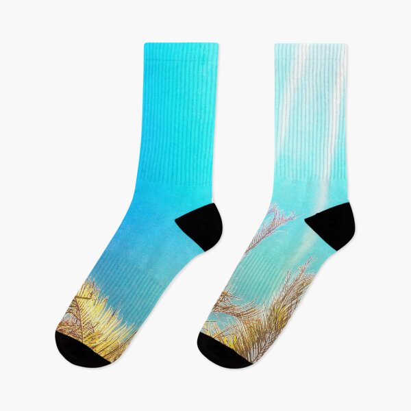 Item preview, Tropical Style Décor Palm Fronds and Turquoise Sky with Sun Streaks Tropicalcore designed and sold by Beachy.