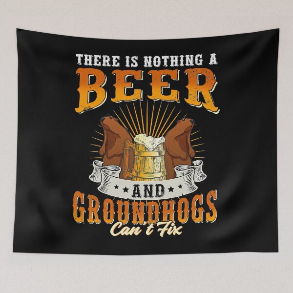 Item preview, There Is Nothing a Beer and Groundhog Can't Fix Drinking designed and sold by ArcWarden-art.