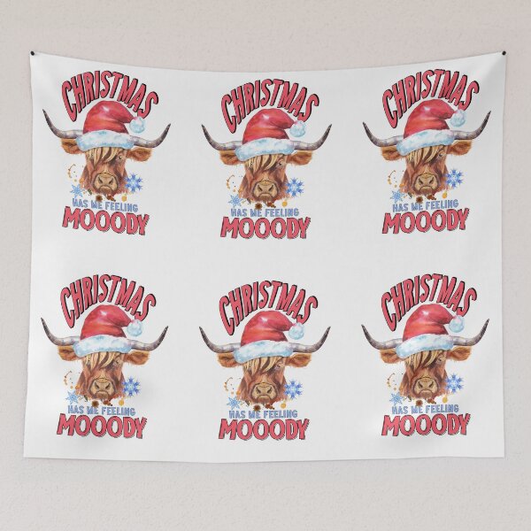 Item preview, Christmas Has me Feeling Moody Jersey Cow  designed and sold by OrnamentallyYou.