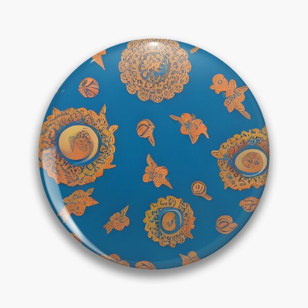Item preview, Orange on blue pattern designed and sold by Planetape.