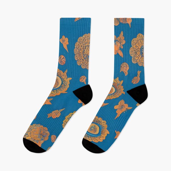Item preview, Orange on blue pattern designed and sold by Planetape.