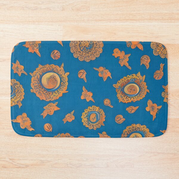 Item preview, Orange on blue pattern designed and sold by Planetape.