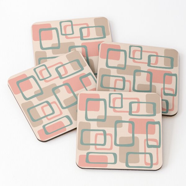 Item preview, Mid Century Modern Abstract Squares Pattern 153 designed and sold by tonymagnerart.