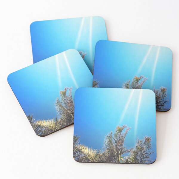 Item preview, Tropical Style Décor Palm Fronds and Blue Sky with Sun Streaks Tropicalcore designed and sold by Beachy.