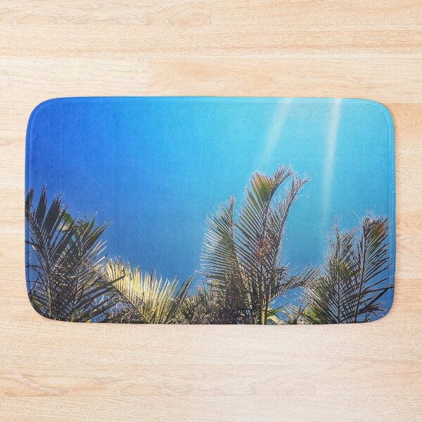 Item preview, Tropical Style Décor Palm Fronds and Blue Sky with Sun Streaks Tropicalcore designed and sold by Beachy.