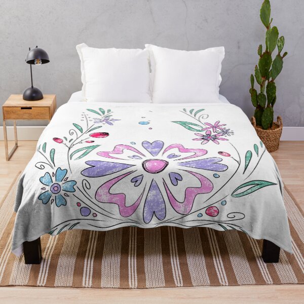 Item preview, Boho folklore flowers sketchy ink cute  designed and sold by marie-inks.