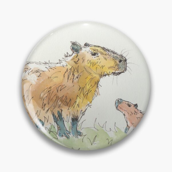 Item preview, Capybara watercolor painting designed and sold by MikeJory.