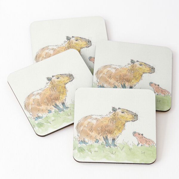 Item preview, Capybara watercolor painting designed and sold by MikeJory.
