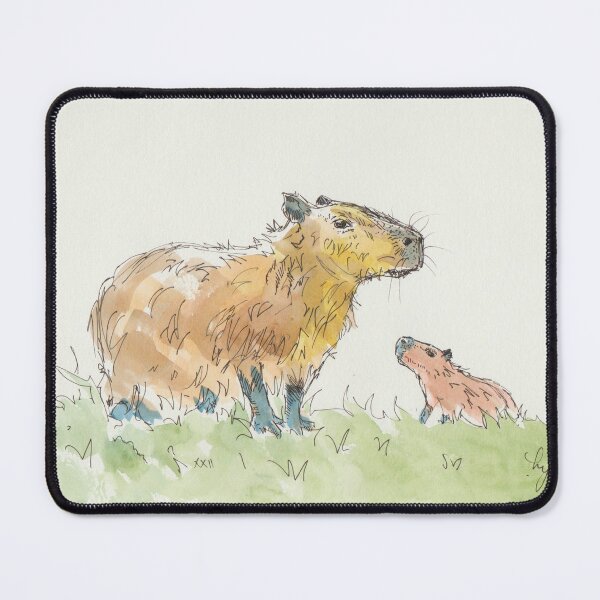 Item preview, Capybara watercolor painting designed and sold by MikeJory.