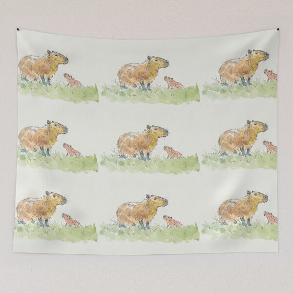 Item preview, Capybara watercolor painting designed and sold by MikeJory.