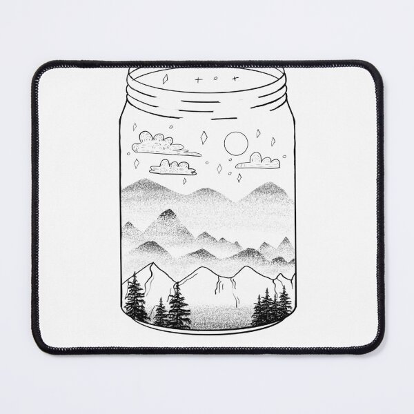 Item preview, Mountain and Sky View in a Line Art Jar Illustration designed and sold by yunuzdemirtas.