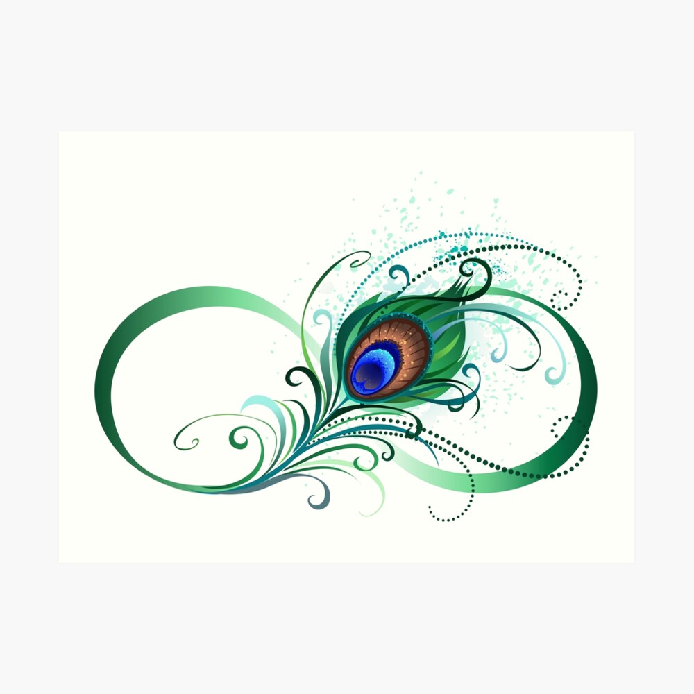 "Infinity symbol with peacock feather" Art Print by Blackmoon9 | Redbubble