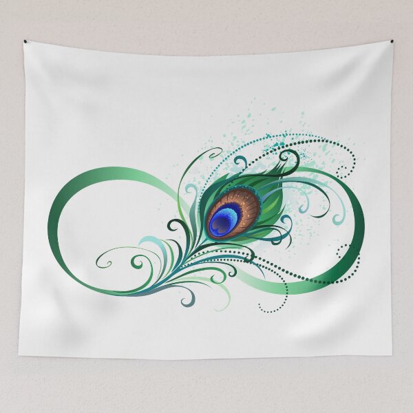 Item preview, Infinity symbol with peacock feather designed and sold by Blackmoon9.