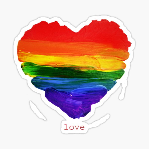 Rainbow Brush Strokes Gay Love Painting // Lesbian and Gay Pride Sticker