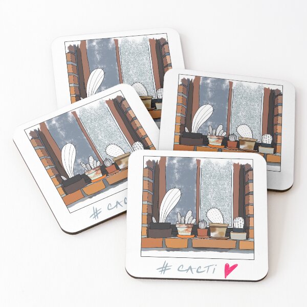 Item preview, #CactiLove Cactuses Cacti Brick Wall Shelves Window  designed and sold by marie-inks.