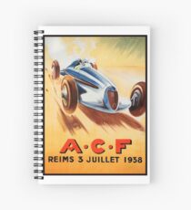 1938 ACF Grand Prix Reims France Automobile Race Spiral Notebook