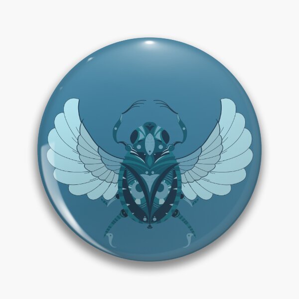 Item preview, Mystical Scarabeus blue symmetrical egyptian ornamental designed and sold by marie-inks.