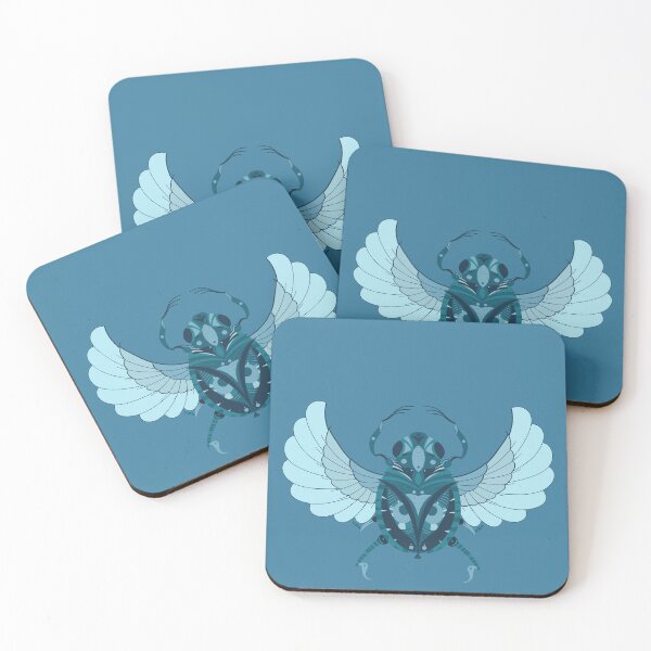 Item preview, Mystical Scarabeus blue symmetrical egyptian ornamental designed and sold by marie-inks.