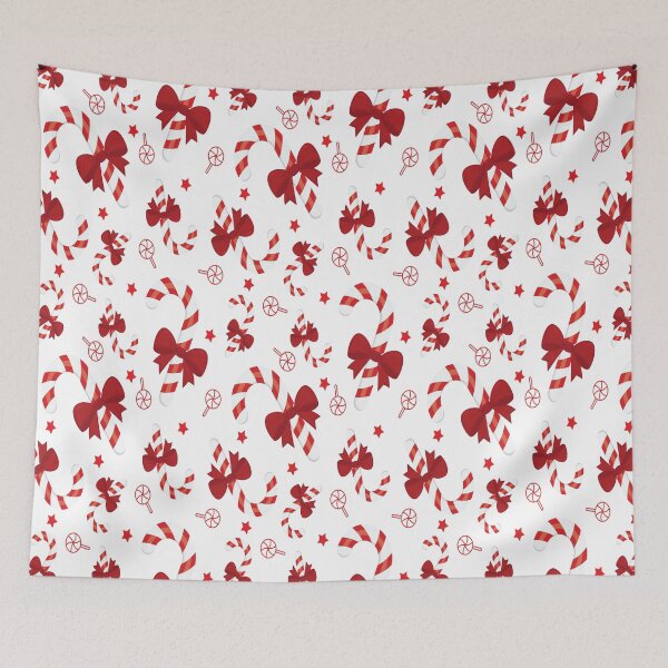 Item preview, Red White Candy Cane and Ribbons Christmas theme pattern designed and sold by wildberriesph.