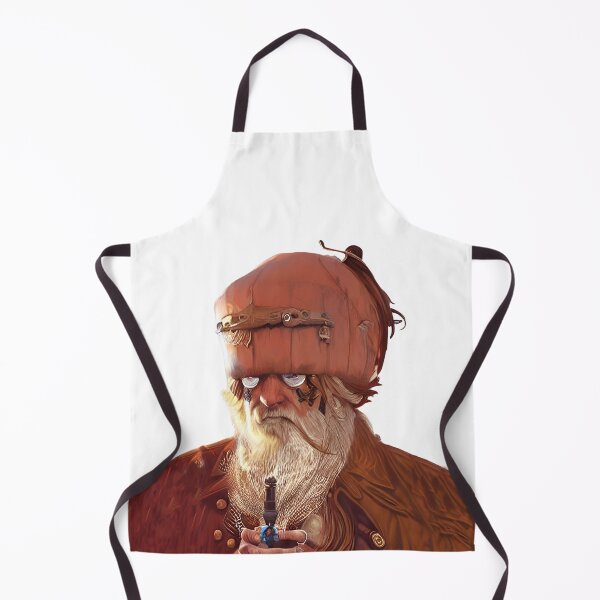 Item preview, Steampunk style pirate with strange pumpkin headgear. White background. designed and sold by janesg.