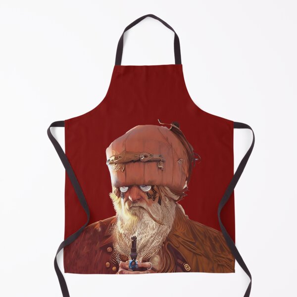 Item preview, Steampunk style pirate with strange pumpkin headgear. Red background. designed and sold by janesg.