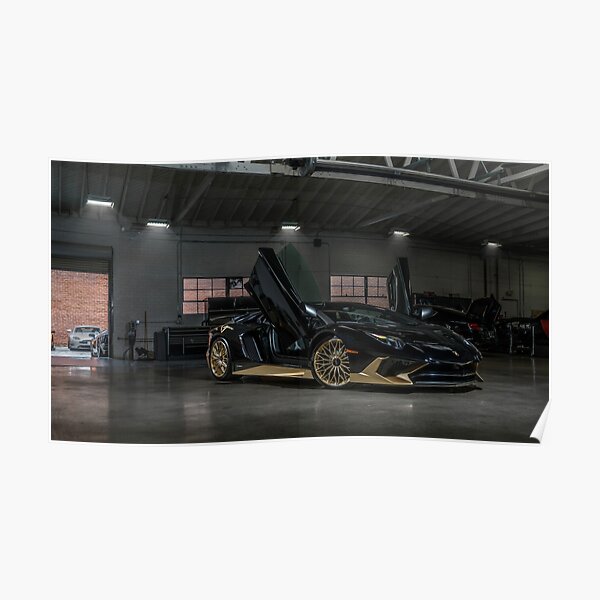 Black and Gold Aventador SV Poster