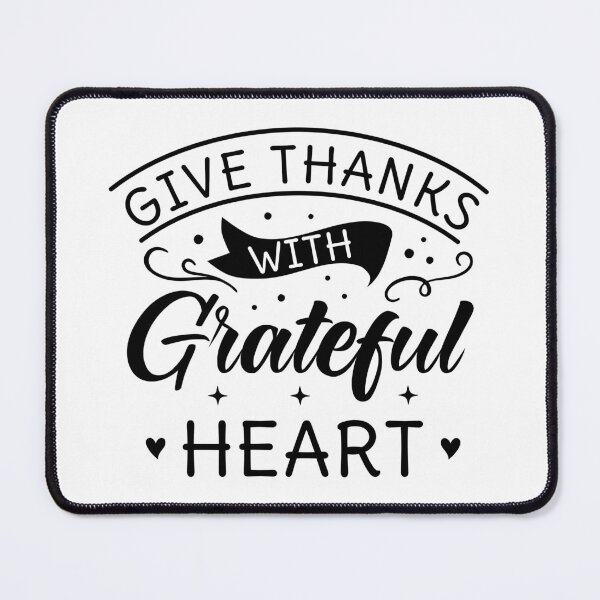 Item preview, Give Thanks with Grateful Heart Inspiration handwritten lettering quote designed and sold by GraphicDream.